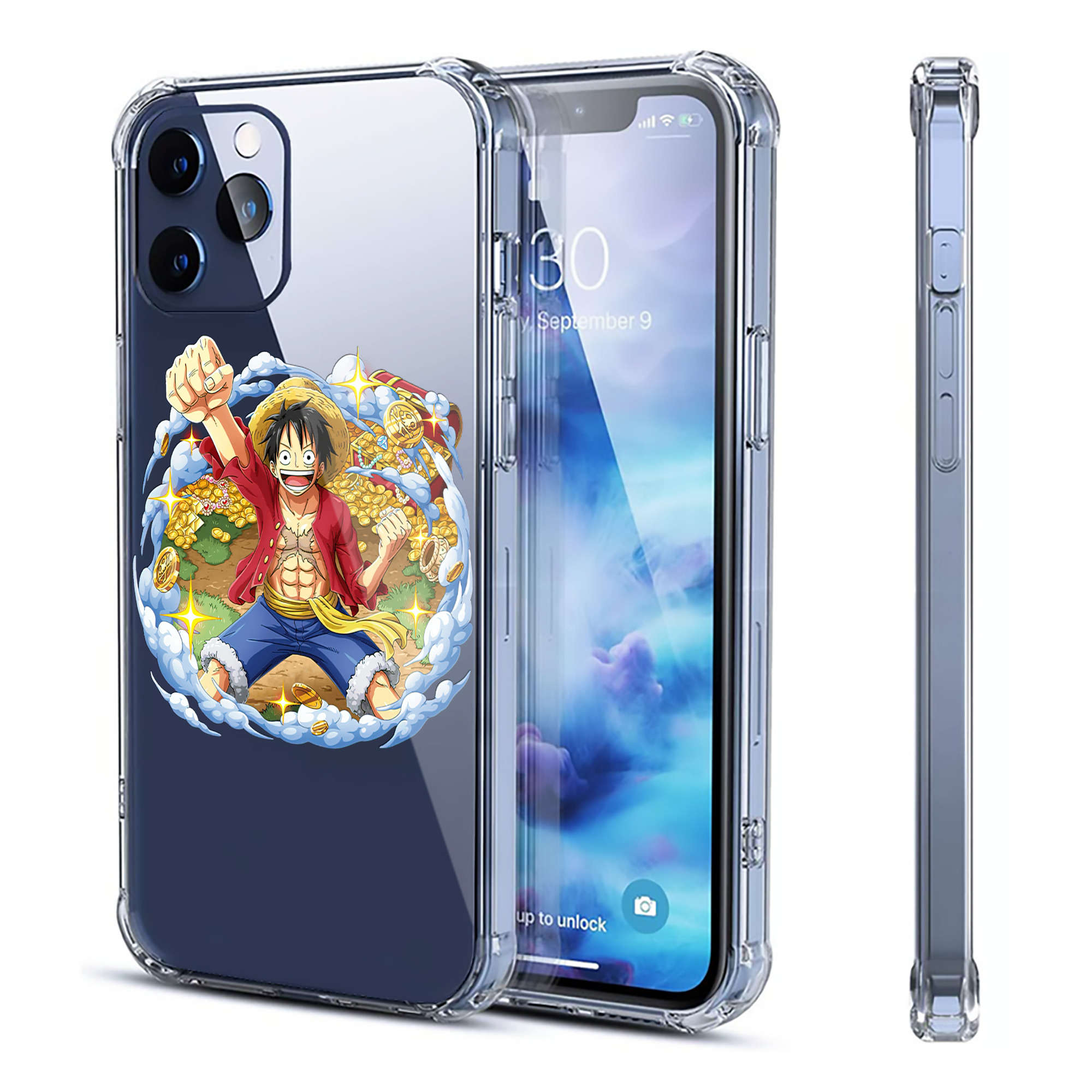 （画像用） ワンピース モンキー・D・ルフィ ONE PIECE Monkey D. Luffy 【iPhone 12シリーズ対応】透明スマホケース（クリアソフトケース）